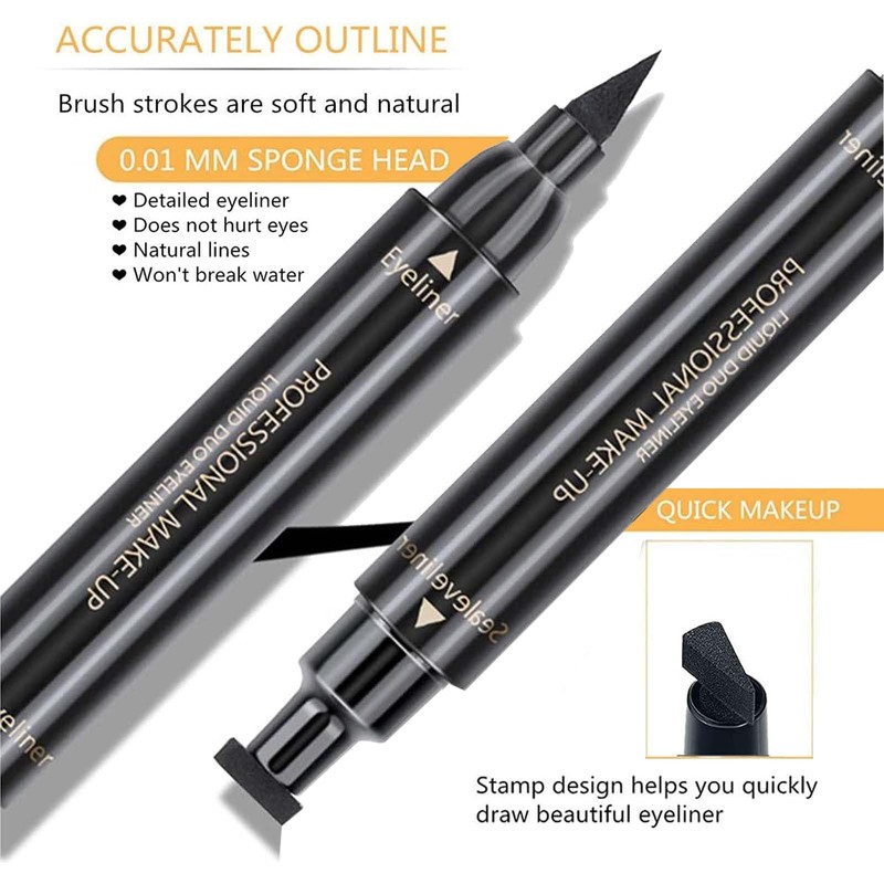 Smudge-Proof Winged Eyeliner Stamp & Pen for Women - Long-Lasting