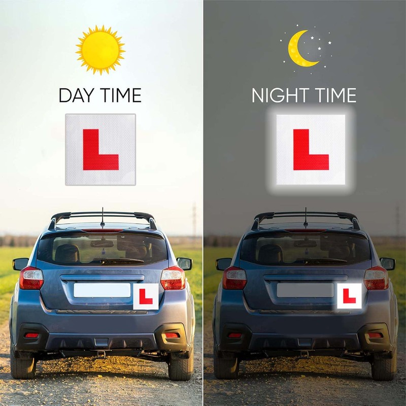 JinRui-T 3 Pack L Plates Magnetic Sticker,Reflective Learner Plates Magnetic,