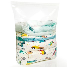 Pack of 12 Large Clear Storage Bags, 60 x 80 cm Extra Large Resealable Zip Poly Plastic Bags for Clothes, Bedding, Suitcases