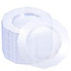 WDF 60pcs Plastic Red Plates Disposable - 7.5inch Heavy Duty