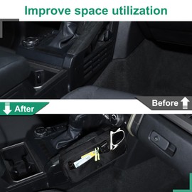 TOYCIDFG Center Console Side Pocket Storage Organizer Bag for Toyota Tacoma 2024 2025, Car Interior Organizer Accessories