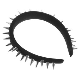 FOMIYES Spike Headbands Punk Studded Headband Gothic Headpieces Steampunk Spikes Hair Hoops No Slip Hair Band Silver