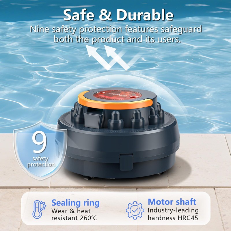 X2 Cordless Pool Cleaner Robot, Robotic Pool Vacuum for Above/In