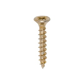 TIMCO Solo Chipboard & Woodscrews - Gold - 4.0 x 25 - Box of 200 - A Single Thread woodscrew mainly Used in Various Types of Timber and Man-Made Boards or into Masonry with The use of Plastic Plug