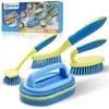 Scrub Brush Set for Bathroom Kitchen Bathtub Toilet Deep Cleaning