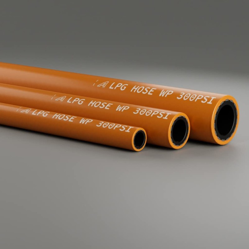 ap automotive 8mm Rubber LPG Gas Propane Hose ISO3821 Orange