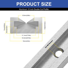 Seekliny 4Pack 12" T-Track for Woodworking Silver Double-Cut with 1Set T-Track Intersection Kit Silver, 12 inch Universal Aluminum T Tracks with T-Track Tool Accessories