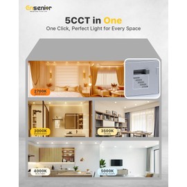 Ensenior 16 Pack 6 Inch LED Recessed Ceiling Light, Dimmable, 2700K-5000K 5CCT, 1050LM 12W 120V, High Brightness Canless Wafer Downlight - ETL&FCC&IC