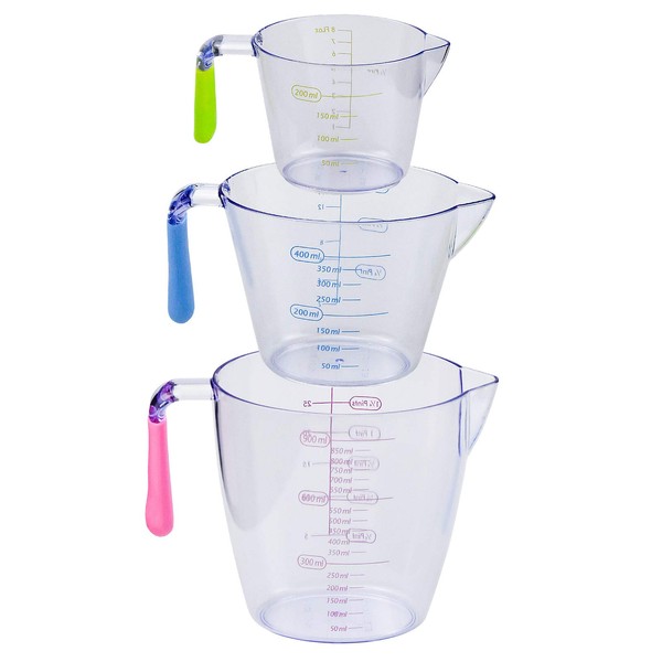 KARAA 3PCS Messbecher Set Stapelbar 200ml/400ml/900ml BPA Frei Messbecher Küche