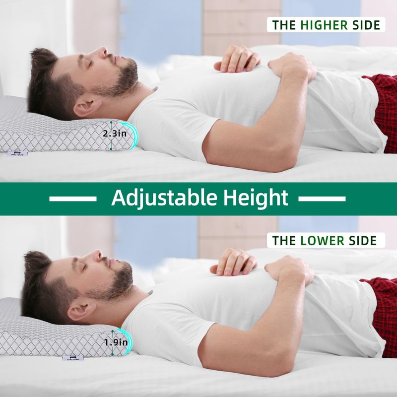 SUQ I OME Slim Sleeper-Ultra Thin Memory Foam Pillow for