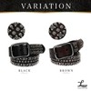 Laquest Men's Skull Studded Belt, Genuine Leather, Skull, Studs, Leather,