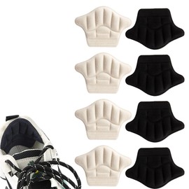 JEYORZY 4 Pairs of Heel Pads for Shoes, Heel Protection, Heel Cushion, Non-Slip Insoles for Too Large Shoes, Boots, Shoe Filler, Heel Protector Pads Against Blisters, White, Black