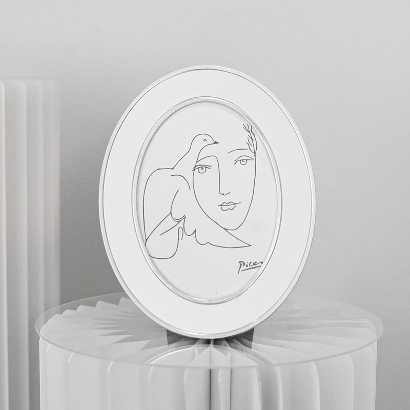 SWTHONY Oval 5 x 7 Picture Frames, Silver Modern 5