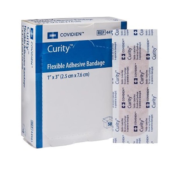 Covidien 44101 Fabric Adhesive Bandages , Box, 50, Bandages, Standard, 3" x 1"