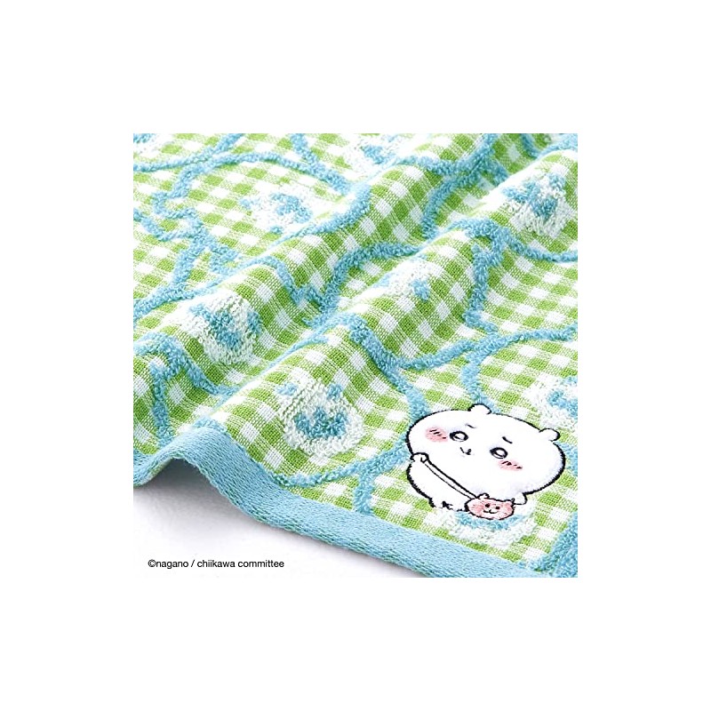 Chiikawa 41-1072130 Pochette Face Towel, Green, Gauze Pile, Cute, Approx.