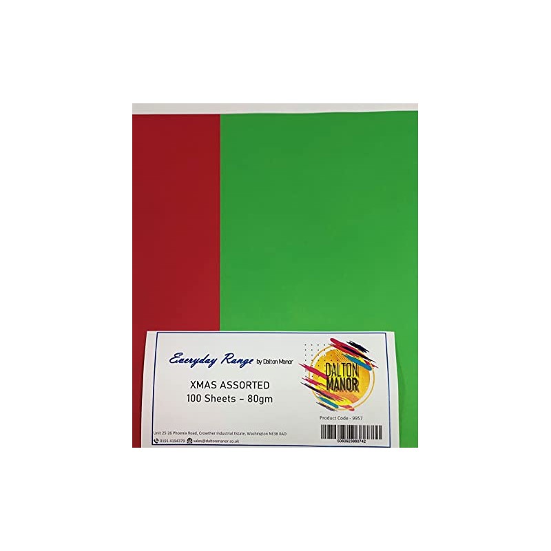 DALTON MANOR A4 COLOURED PAPER - 80GSM XMAS RED and