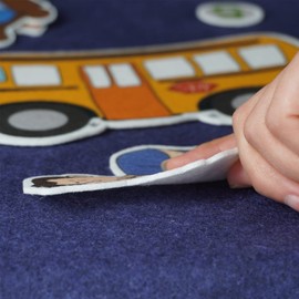 CHEFAN Pre Cut Felt Piece, Felt Board Story Pieces, Wheels on School Bus, Flannel Board Story Pieces for Preschool Toddlers