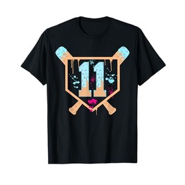 Baseball 11 Year Old Ice Cream Drip 11th Birthday Boy 11 T-Shirt