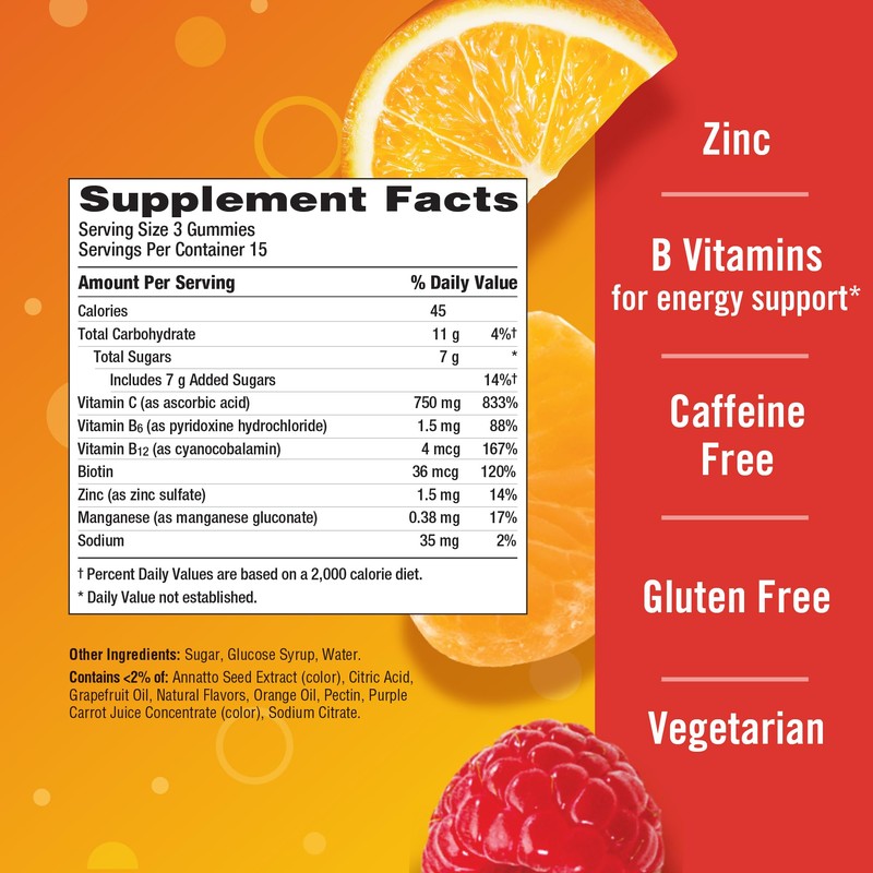Emergen-C 750mg Vitamin C Gummies for Adults, Immunity Gummies with