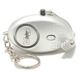 Minder® 140db Police Approved Mini Minder Loud Personal Staff Panic Rape Attack Safety Security Alarm Keyring with Torch - Secured by Design Approved (Police Preferred Specification) (Silver)