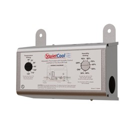 Attic Fan Adjustable Thermostat and Humidistat with Built-in Fire Safety Shut Off for Powered Attic Ventilators - Replacement Humidistat