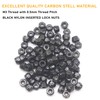 binifiMux 50Pcs M3-0.5mm Black Zinc Plated Nylon Lock Nuts Inserted