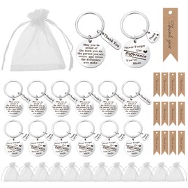 XINRUI 12PCS Thank You Keychain Gifts, Inspirational Keychain, Bulk Employee Appreciation Gifts, Coworker gifts, Going Away Farewell Gifts for Coworkers, Teacher