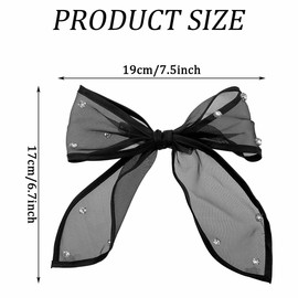 2 PCS Large Bow Hair Clip,French Hair Accessories Crystal Bows Hairpins For all hair Everyday Wear Prom Party Ponytail Holder for Women Girls Glitter Hair Accessories