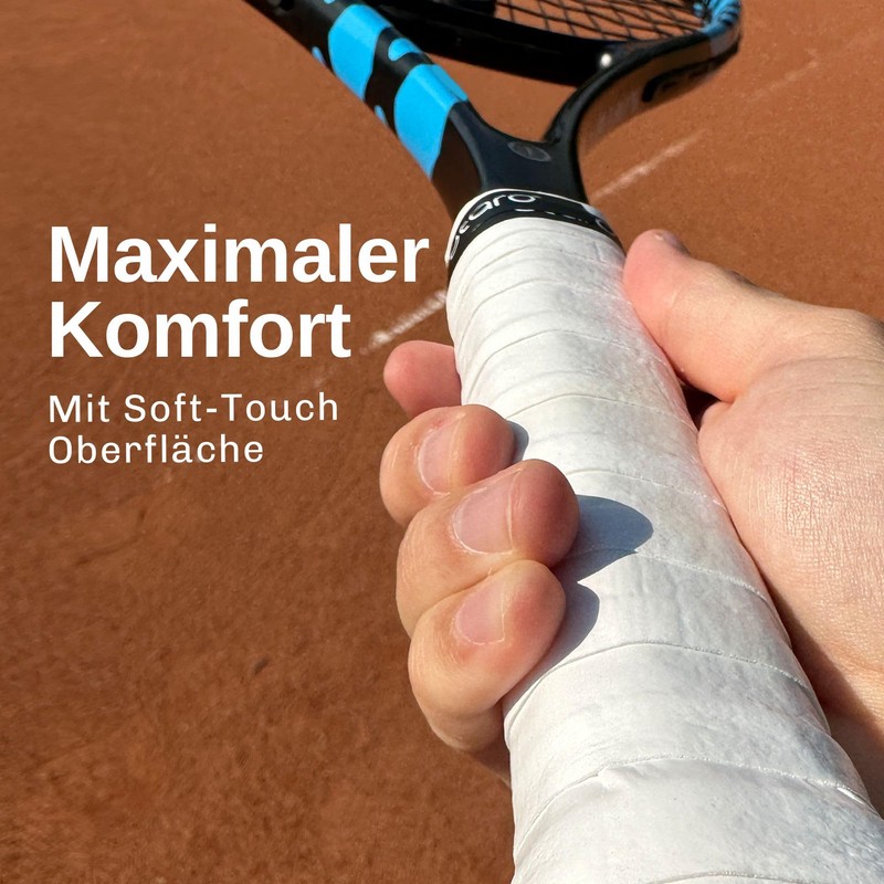 Otaro Premium Grip Tape Tennis Racket (White) | Plastic-free Packaging