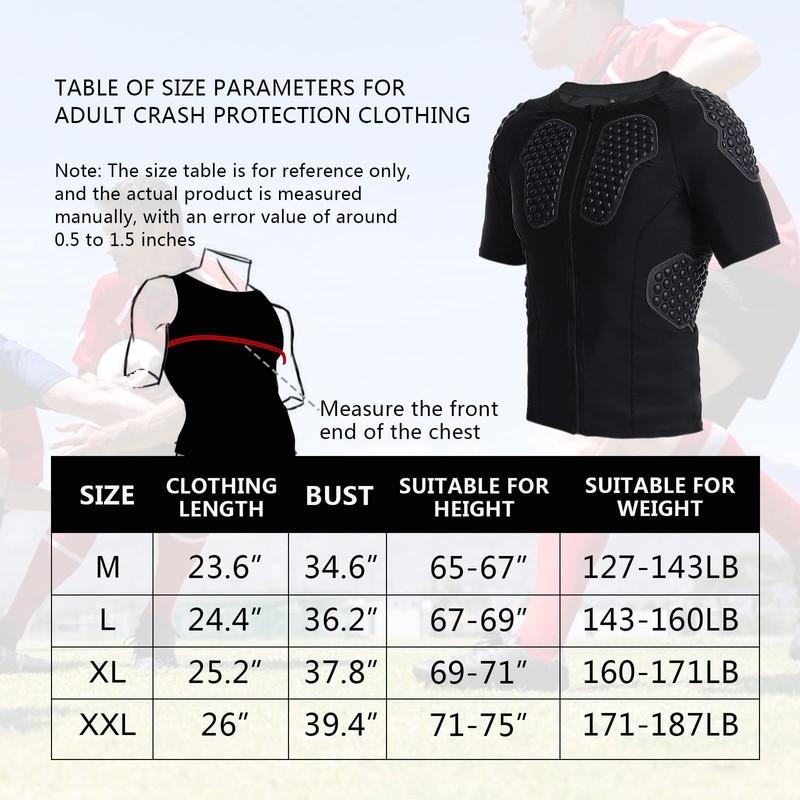 STONEKISS Men’s Chest Protective Shirts, Rib Protector Shirt with Zipper