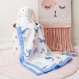 Generic BATTILO PTY Muslin Baby Blankets, Nursery Blankets for Boys Girls, Swaddle Blankets Neutral Soft Lightweight Toddler and Kids Throw Blankets (Ocean), Single