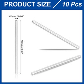 sourcing map 10Pcs 1mm x 16mm Dowel Pins 304 Stainless Steel Support Shelves Pegs Fasten Elements Assortment Kit, Silver
