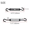 Nicerity 4 Pcs M5 Adjustable Hook and Eye Turnbuckle Black