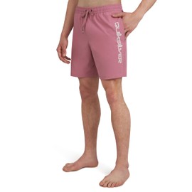 Quiksilver Men's Standard Swimwear Regular Fit Stretchable Comfort Liner Swim Trunks, Solid Design-Dusty Rose