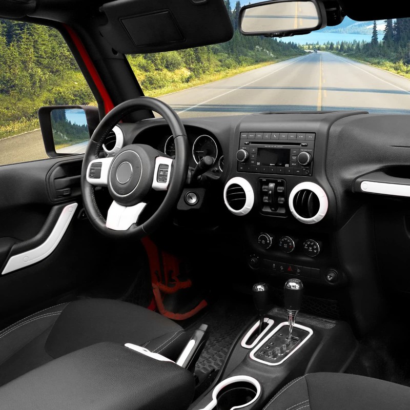 CheroCar 18PCS Interior Trim Kit for Jeep Wrangler JK JKU