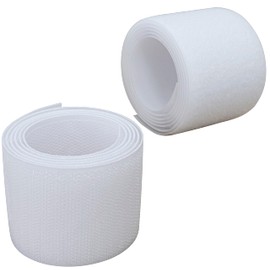 AERZETIX - C65997 - Hook and loop tape roll 50 mm 1 metre - organiser/cable tie - strap for clothes bags - made of polyamide and polyester - colour: white