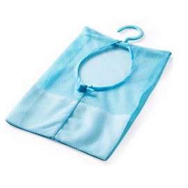 Vellivar Clothes Peg Bag, Mesh Peg Bag for Washing Line with Hanger Multi Purpose Peg Bags Organizer Peg Organisation Storage Hanging Bag Blue 26 x 30cm