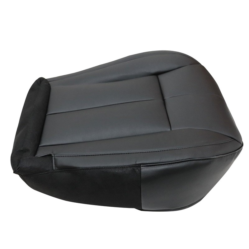 SecosAutoparts Driver Bottom Black Leather with Black Lines Seat Cover