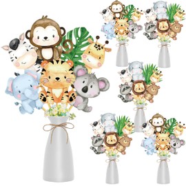 Safari Baby Shower Decorations 24Pcs Jungle Animals Centerpiece Sticks Safari Animal Table Toppers for Jungle Birthday Party Zoo Animals Baby Shower Supplies