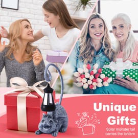 Tiejiajiang Baby Dragon Statue with Solar Lantern - Dragon Garden Decor and Housewarming Gifts for Mom, Women - Outdoor Dragon Gifts for Yard