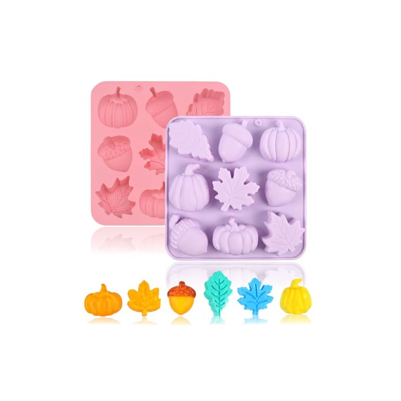 2 Piezas Moldes Silicona de Otoño 3D,18 Cavidades,con Formas de