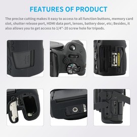 Camera Silicone Case Cover Protective Bag Soft Anti-Scratch Ultra-Thin Lightweight Rubber Skin Housing Protector compatible for Sony A7R A7 A7S (Black)