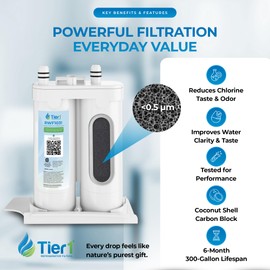 Tier1 RWF1031 Refrigerator Water Filter Replacement for PureSource2 WF2CB - 4 Pack | Water Filter for Fridge | Replacement for WF2CB, NGFC 2000, 1004-42-FA, 469911, 469916, FC100, EWF2CBPA