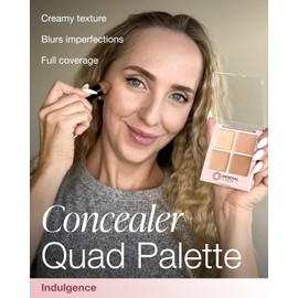 Mineral Fusion Makeup Cream Concealer Eye Palette Quad - 4 Light to Neutral Shades - Indulgence - Blemish Concealer & Under Eye Brightener - With Vitamin C & E - Hypoallergenic