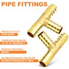 GASHER 5 pcs Brass Hose Barb Tee, 3-Way Tee Hose