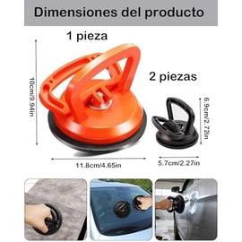 3 Piezas Ventosas Para Carro Para Saca Golpes Y Abolladuras, Diseño En Colores 1 Naranja Y 2 Negro, Kit Desabollador De Coche, Para Eliminar Abolladuras En Vehículos, Vidrio Y Azulejos Móviles