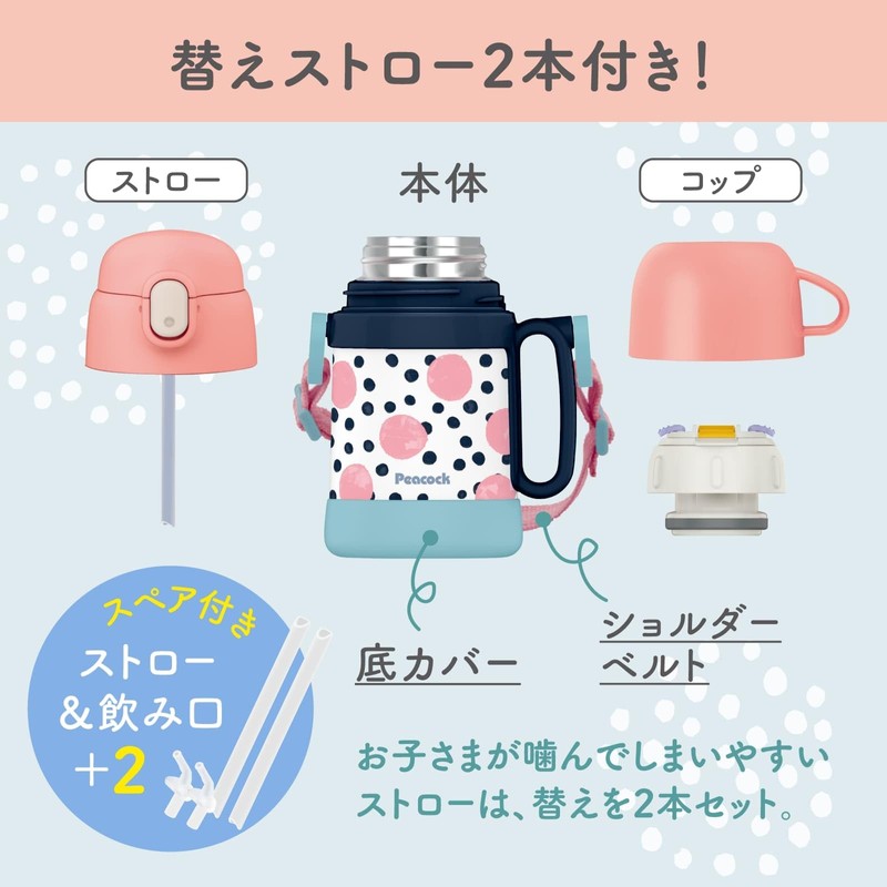 【2way Kids Bottle】 Peacock Children's Bottle 400ml with WEB Limited