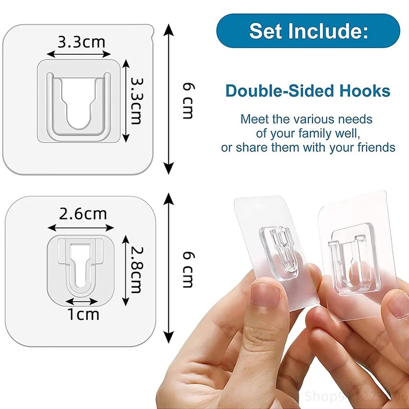 NiuNiuBoy 40pcs Double Sided Adhesive Hooks Wall Hooks for Hanging,Self