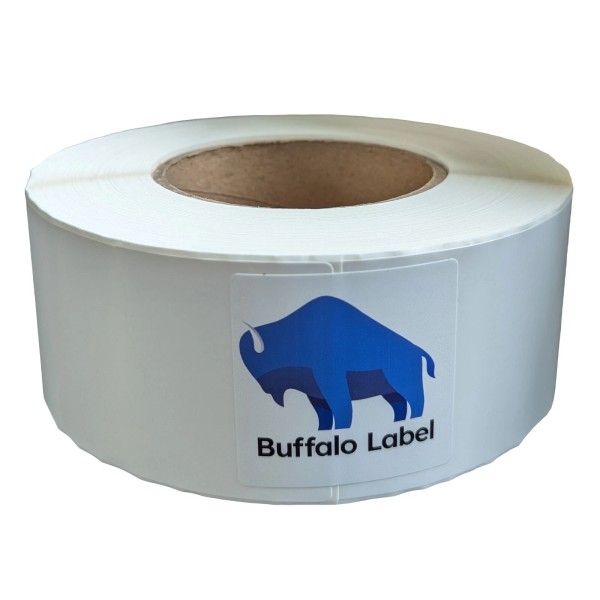 Buffalo Label Sample Label Roll - White Gloss BOPP Roll