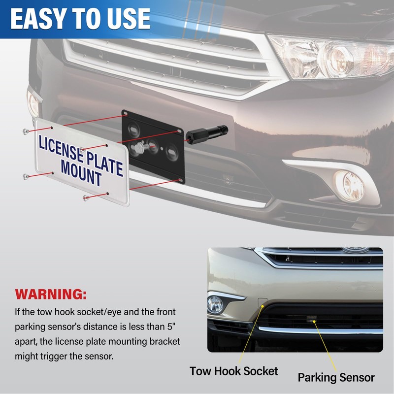 Front Bumper License Plate Mount Compatible with 2019-up Toyota Corolla